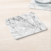 雪の中の冬草 スクエアペーパーコースター (アングル)