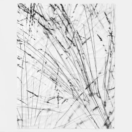 雪の中の冬草 フリースブランケット