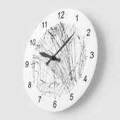 雪の中の冬草 ラージ壁時計 (傾斜)