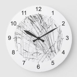 雪の中の冬草 ラージ壁時計