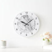 雪の中の冬草 ラージ壁時計 (ホーム)