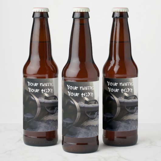 雪の中の古い潜水艦 ビールラベル (ボトル)