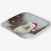 雪の中の古い英語のシェプドッグ ペーパープレート (傾斜あり)