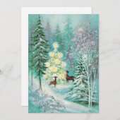 雪の中の古い鹿 シーズンカード (正面/裏面)
