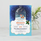 雪の中の可愛いキツネ 招待状 (スタンド正面)