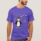 雪の中の可愛いペンギン Tシャツ (正面)