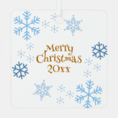 雪の中の可愛いリスパーソナライズされたル メタルオーナメント (裏面)