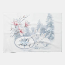 雪の中の可愛い白うさぎ冬の休日