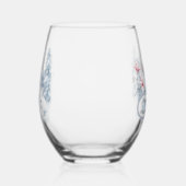 雪の中の可愛い白うさぎ冬の休日 ステムなしワイングラス (右)