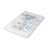 雪の中の可愛い白うさぎ冬の休日 バスマット (アングル)