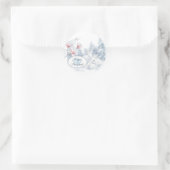 雪の中の可愛い白うさぎ冬の休日 ラウンドシール (バッグ)