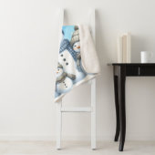 雪の中の可愛い雪だるまファミリー シェルパブランケット (インサイチュ)