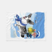 雪の中の可愛い青のメルル フリースブランケット (正面(横))