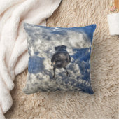 雪の中の可愛い黒いカラス クッション (ブランケット)