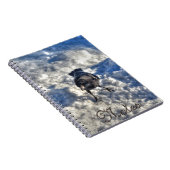 雪の中の可愛い黒いカラス ノートブック (右側)
