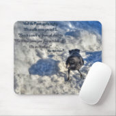 雪の中の可愛い黒いカラス マウスパッド (マウス)