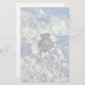 雪の中の可愛い黒いカラス 便箋 (正面/裏面)