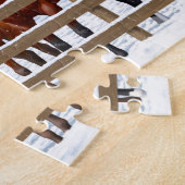 雪の中の四分の湾馬 ジグソーパズル (側面)