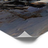 雪の中の城、レトロ城、クリスマスプレゼント ポスター (角)