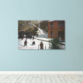 雪の中の大人遊たち キャンバスプリント (インサイチュ (ウッドフロア))