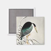 雪の中の大原小村のヘロン マグネット (正面/裏面)