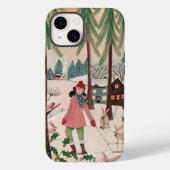 雪の中の女性ウサギの年 Case-Mate iPhoneケース (裏面)