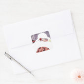 雪の中の女性、冬の美しいファッション スクエアシール (封筒)