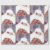 雪の中の女性、冬の美しいファッション ラッピングペーパー (フラット)