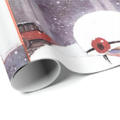 雪の中の女性、冬の美しいファッション ラッピングペーパー (ロールコーナー)