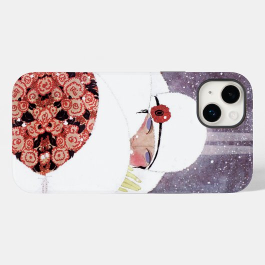 雪の中の女性、冬の美しいファッション Case-Mate iPhoneケース (裏面 (横))