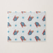 雪の中の子そりヴィンテージクリスマスパターン ジグソーパズル (横)