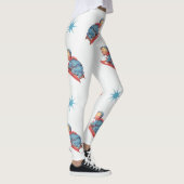 雪の中の子そりヴィンテージクリスマスパターン レギンス (右)