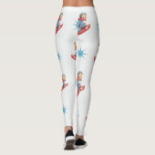 雪の中の子そりヴィンテージクリスマスパターン レギンス (裏面)