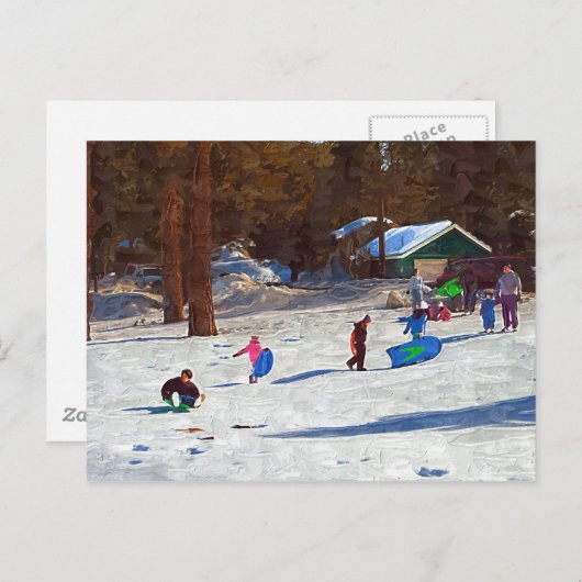 『雪の中の子どもたち』 ポストカード (正面/裏面)