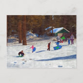 『雪の中の子どもたち』 ポストカード (正面)