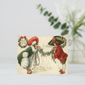 雪の中の子供たち ポストカード (スタンド正面)