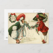 雪の中の子供たち ポストカード (正面/裏面)