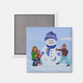 雪の中の子供 マグネット (正面/裏面)