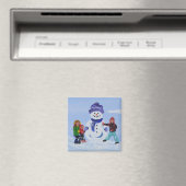 雪の中の子供 マグネット (インサイチュ (食洗機))