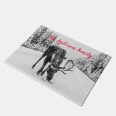 雪の中の家族の名前 ドアマット (アングル)