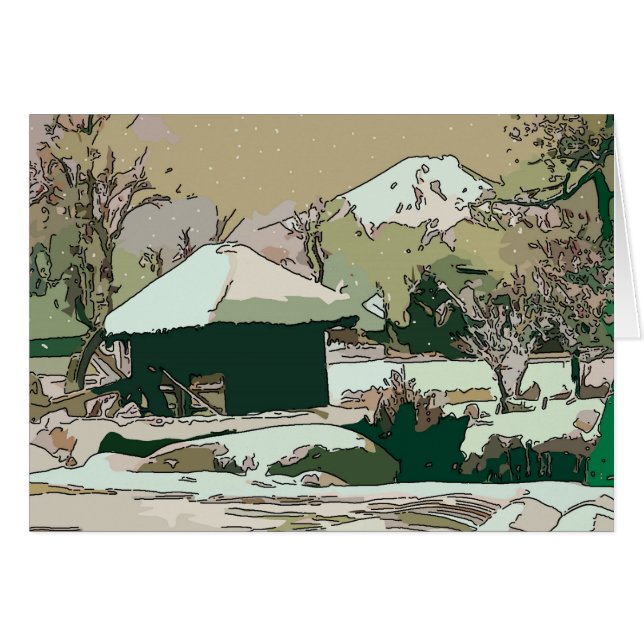 雪の中の富士山 (正面横)