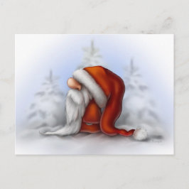 雪の中の小さなサンタ シーズンポストカード