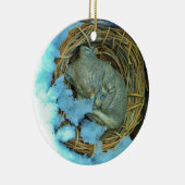 雪の中の小さなネズミ セラミックオーナメント (右)