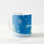 雪の中の小さな赤い家 コーヒーマグカップ (正面左)