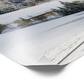 雪の中の小さな高山村の写真プリント フォトプリント            (角)