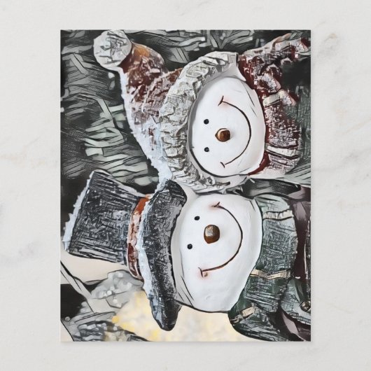 雪の中の小人の古い絵図 (裏面)