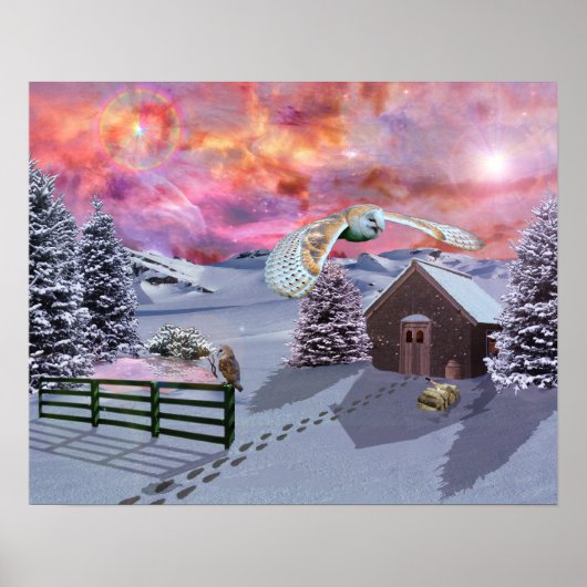 雪の中の小屋 ポスター (正面)