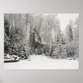 雪の中の小屋 ポスター (正面)