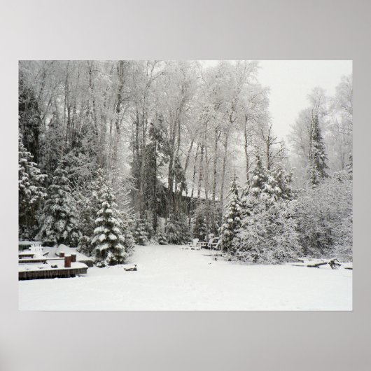 雪の中の小屋 ポスター (正面)