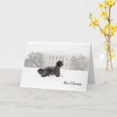 雪の中の小浜氏 カード (黄色い花)